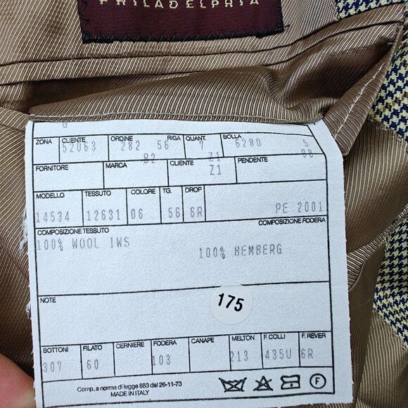 Boyds Trussini Blazer Men 46L Gray Houndstooth Wool 3 Button Italy Vintage - Picture 7 of 12